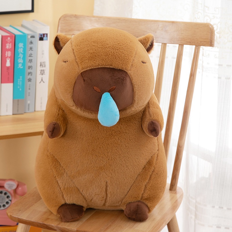 Gấu Bông Capybara Bộ Trưởng Ngoại Giao Ôm Bình Sữa Thú Bông Chuột Lang Nước Uống Sữa G136
