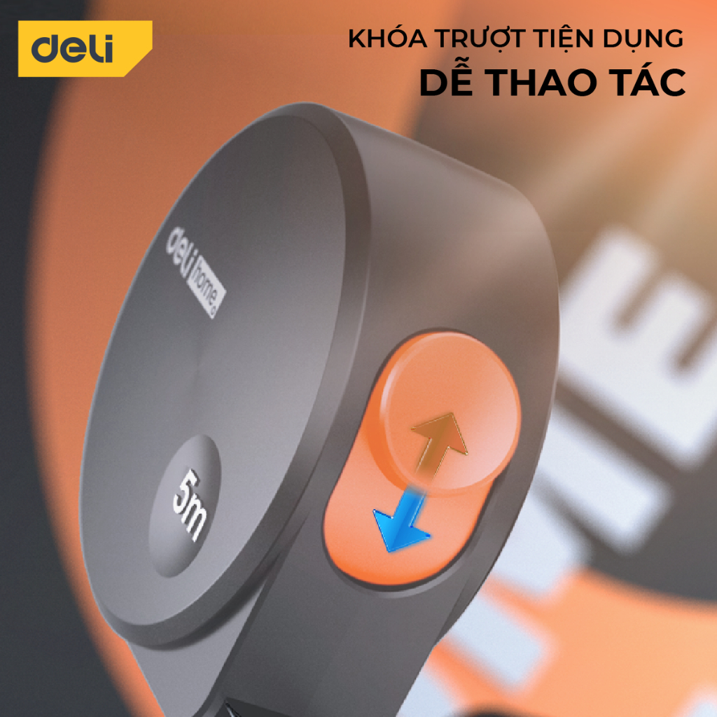 Thước Cuộn Thép Deli Đa Năng 3M/5M Thước Dây Thép Thông Minh Ứng Dụng Đo Đạc Nhà Cửa Công Trình Nhiều Màu Sắc