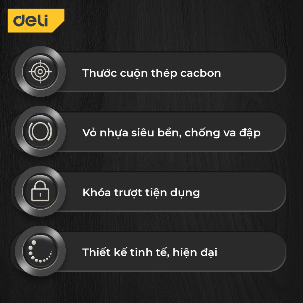 Thước Cuộn Thép Deli Đa Năng 3M/5M Thước Dây Thép Thông Minh Ứng Dụng Đo Đạc Nhà Cửa Công Trình Nhiều Màu Sắc