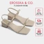 - Giày sandal cao gót nữ hở mũi quai mảnh gót vuông cao 4cm màu nude - EM079