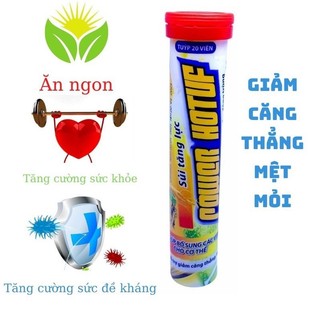 C sủi, sủi tăng lực Power Hotuff, thành phần từ nhân sâm và nấm đông trùng giúp tăng cường sức khỏe, giảm mệt mỏi