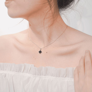 Dây chuyền nữ LAMY Black Onyx Flower Silver 6392