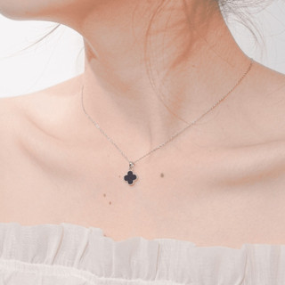 Dây chuyền nữ LAMY Black Onyx Flower Silver 6392