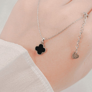 Dây chuyền nữ LAMY Black Onyx Flower Silver 6392