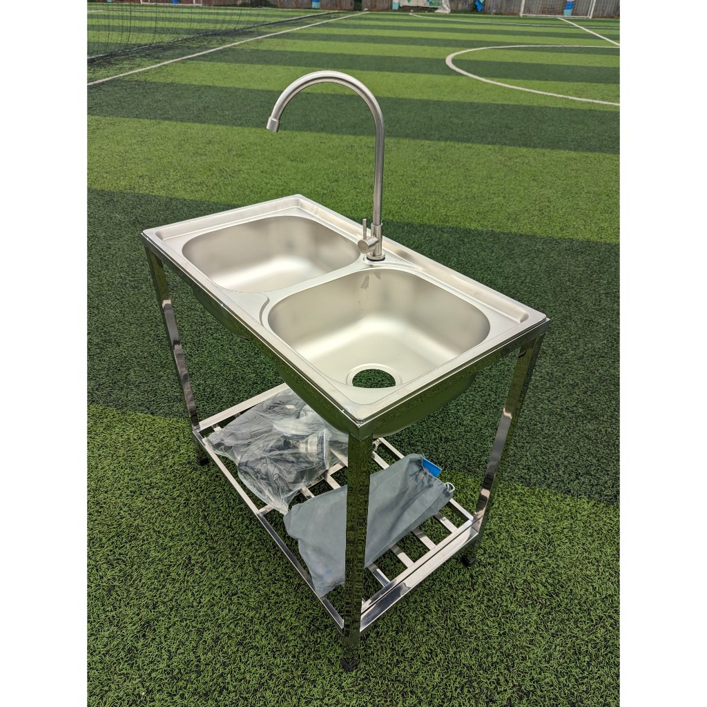 CHẬU RỬA CHÉN CAO CẤP CÓ CHÂN _ 100% INOX 201 ( Tặng Kèm Luôn Bộ Xả ...