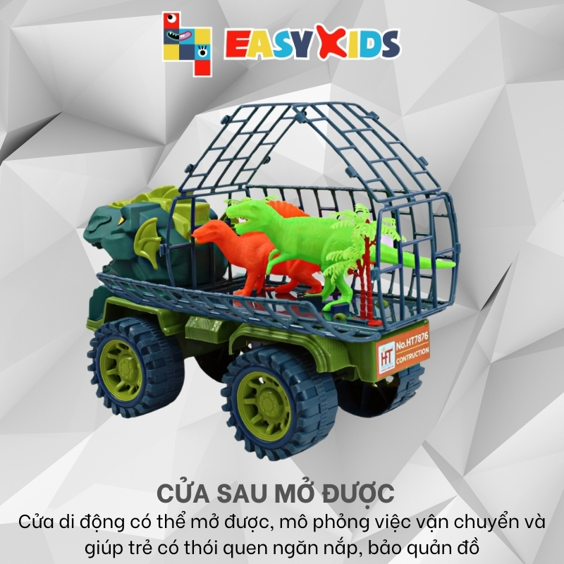 Xe khủng long đồ chơi, xe ô tô khủng long chở thú cỡ lớn cho bé