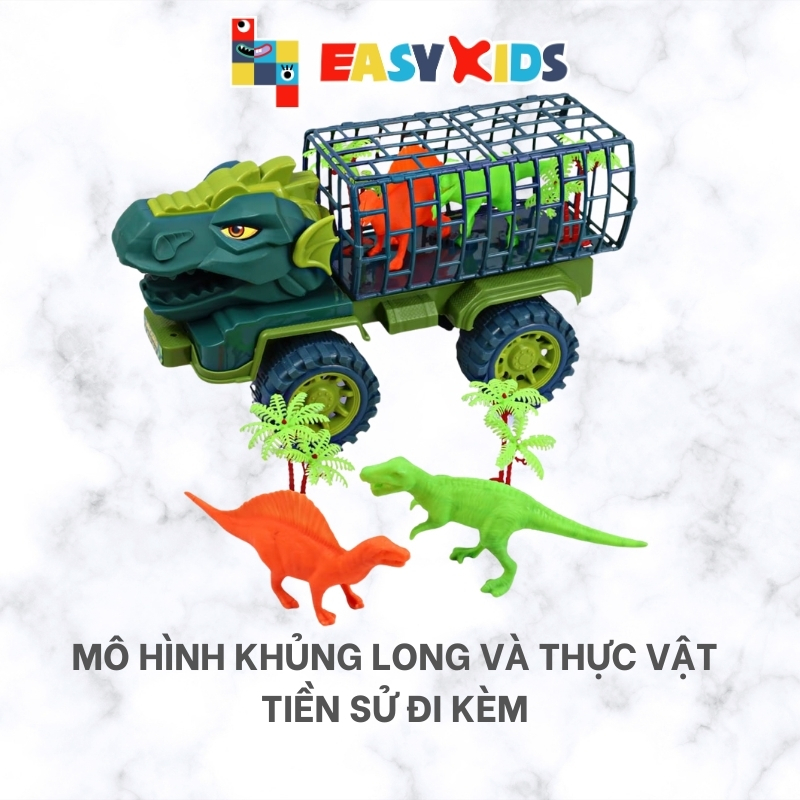 Xe khủng long đồ chơi, xe ô tô khủng long chở thú cỡ lớn cho bé