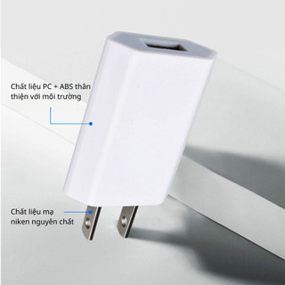 NÓNG Củ Sạc Dẹt USB 5W Nhỏ Gọn, Củ Sạc Thích Hợp Mọi Dòng Điện Thoại Chống Cháy Nổ Chất lượng khỏi bàn phukienmk10