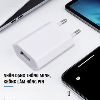 NÓNG Củ Sạc Dẹt USB 5W Nhỏ Gọn, Củ Sạc Thích Hợp Mọi Dòng Điện Thoại Chống Cháy Nổ Chất lượng khỏi bàn phukienmk10