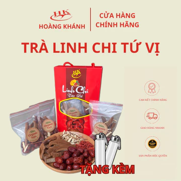 [100g Dùng Thữ] Trà Thảo Mộc Linh Chi Tứ Vị (Linh Chi - Kỷ Tử - Táo Đỏ - Cam Thảo) - Hoàng Khánh