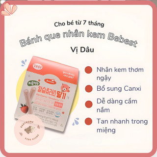 Bebest | Bánh ăn dặm cuộn kem canxi cho bé 7m+ (Hàn Quốc)