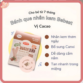 Bebest | Bánh ăn dặm cuộn kem canxi cho bé 7m+ (Hàn Quốc)