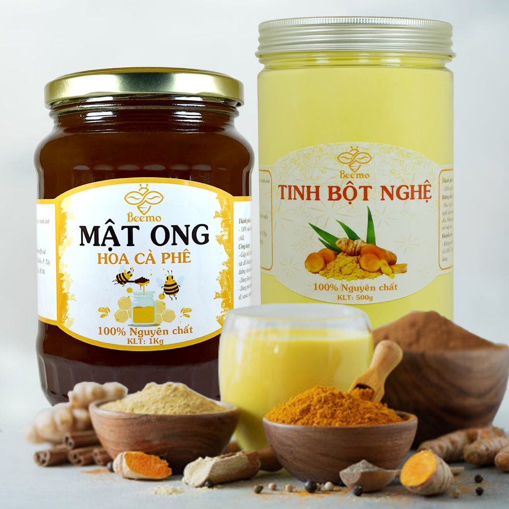Ảnh Combo Tinh bột nghệ 500g + Mật ong hoa cà phê 1kg - Nguyên chất Beemo 2