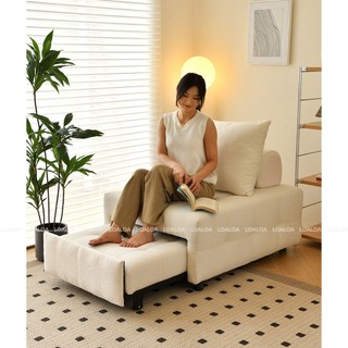Ghế sofa giường gấp gọn thông minh, Giường sofa đa năng gấp gọn bọc lông cừu khung thép chắc chắn