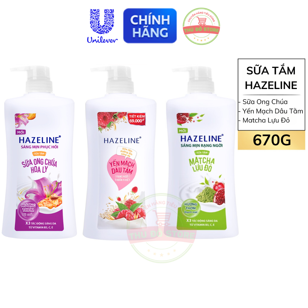 Sữa Tắm Hazeline Yến Mạch Dầu Tằm | Matcha Lựu Đỏ | Sữa Ong Chúa Hoa Ly ...