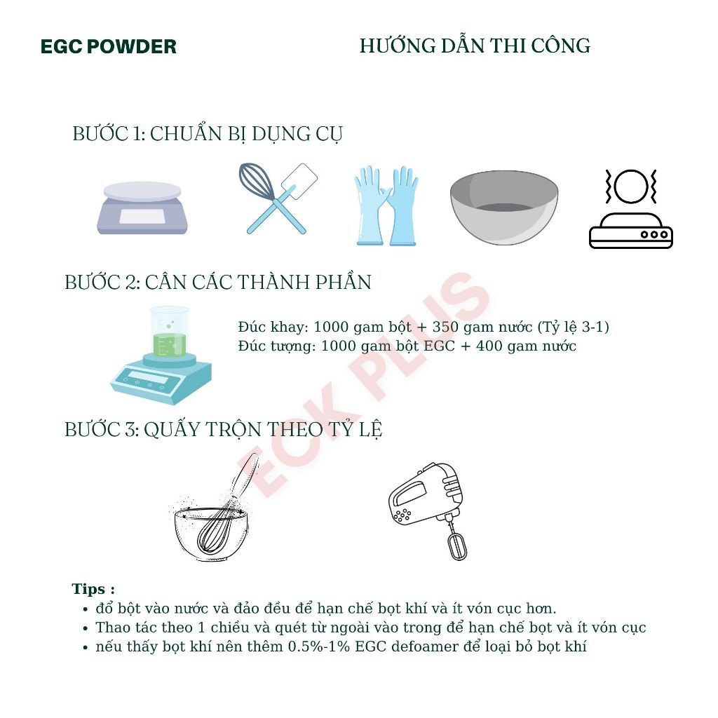 [Combo 5 KG] ECK02 PLUS  Bột Đúc Khay Tượng Nâng Cao DIY chuyên dụng chống cháy, tháo khuôn nhanh, độ cứng cao, an toàn
