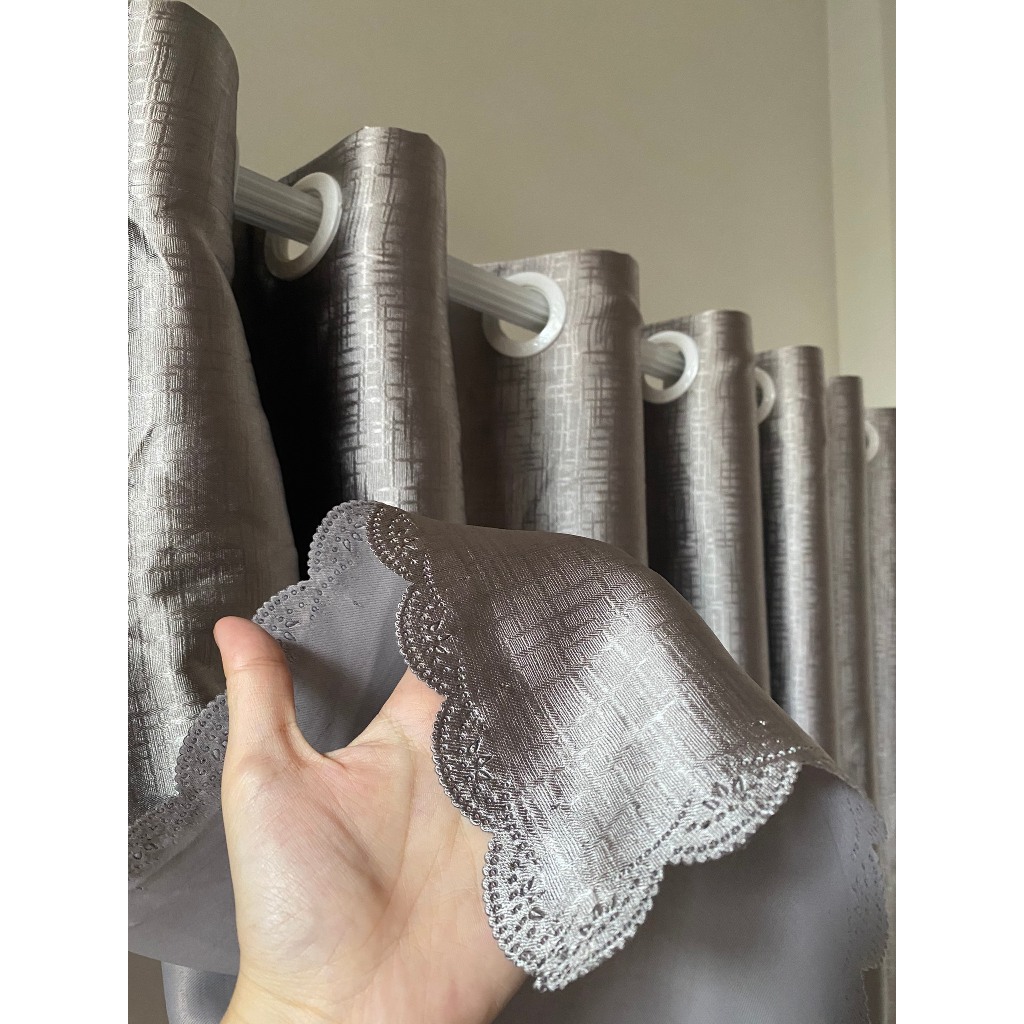Rèm cửa màu xám nâu, rèm khoen, chống nắng cản sáng 90%, ngăn được hơi máy lạnh, cửa sổ, cửa chính, gác lửng.