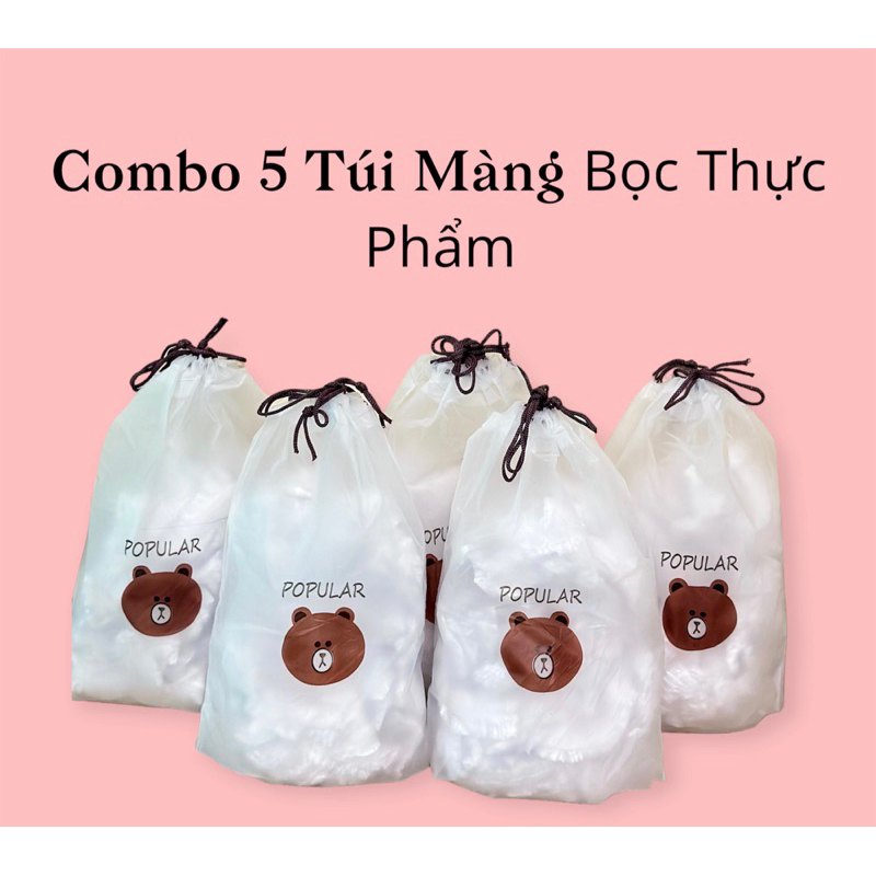 Combo 2-5 bịch màng bọc thực phẩm túi gấu