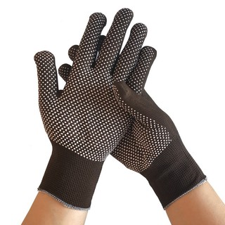 [GIÁ SỈ] SET 12 ĐÔI Găng tay lao động có hạt chống trơn trượt màu đen xám - Bao tay bảo hộ cho cả nam nữ làm vườn