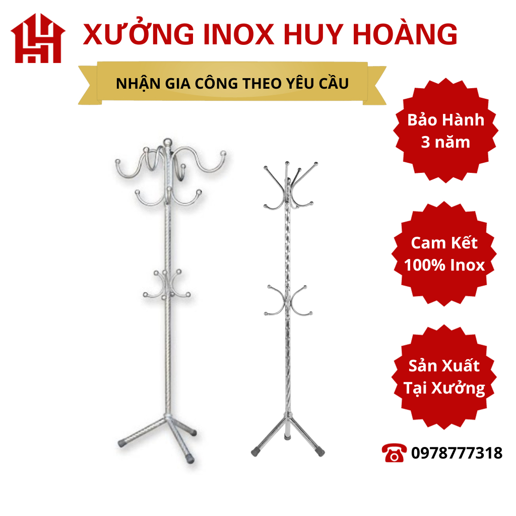 Cây treo đồ inox loại dày, móc treo đồ inox, cây treo quần áo inox, cây ...