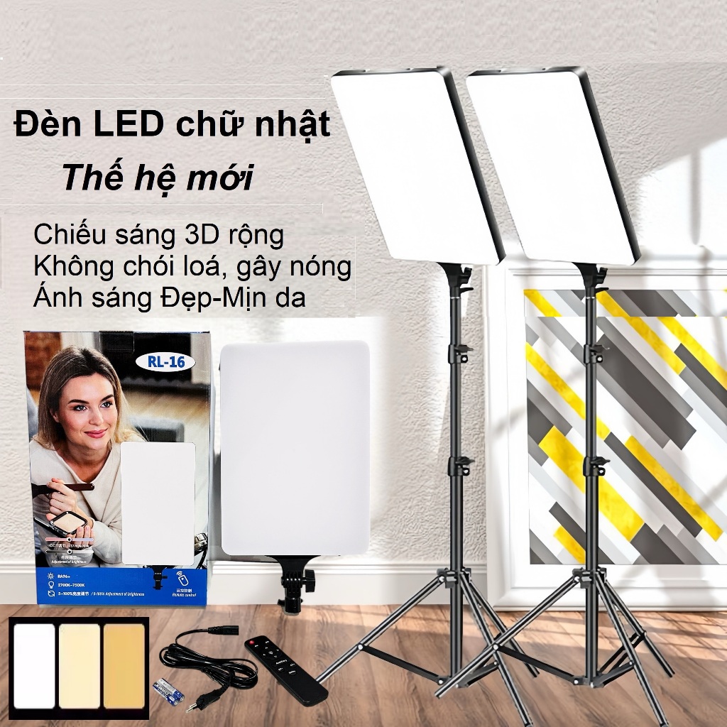 Đèn LED chữ nhật RL thế hệ mới ánh sáng đẹp hỗ trợ chụp ảnh livestream ...