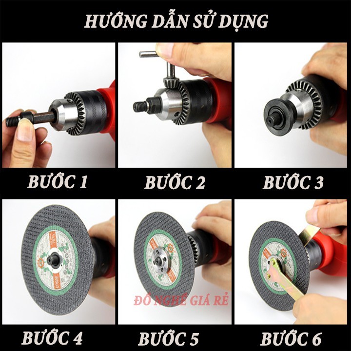 Bộ phụ kiện / Đầu chuyển đổi máy khoan sang máy cắt, cưa, mài dùng cho máy khoan điện khoan pin