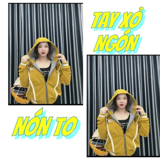 💥Áo Khoác Nữ Form Rộng💥 - Áo Khoác Nhung Gân 2 Lớp Nón To [ MẪU03 ]
