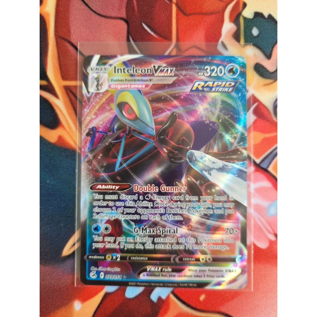gigantamax inteleon pokemon card Amazon.com: Inteleon V & Vmax Card Set - Fusion Strike 078/264 & 079/264 main image 0