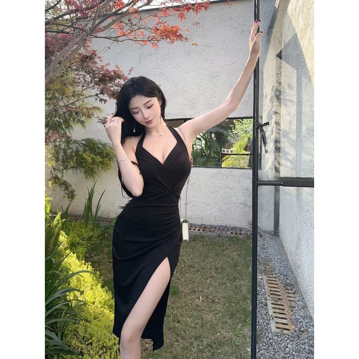 Đầm Body Nữ Nhún Xẻ Đùi Sexy Quyến rũ, Váy ôm body sexy Hai Dây 3 Màu tôn dáng cực đỉnh cá tính
