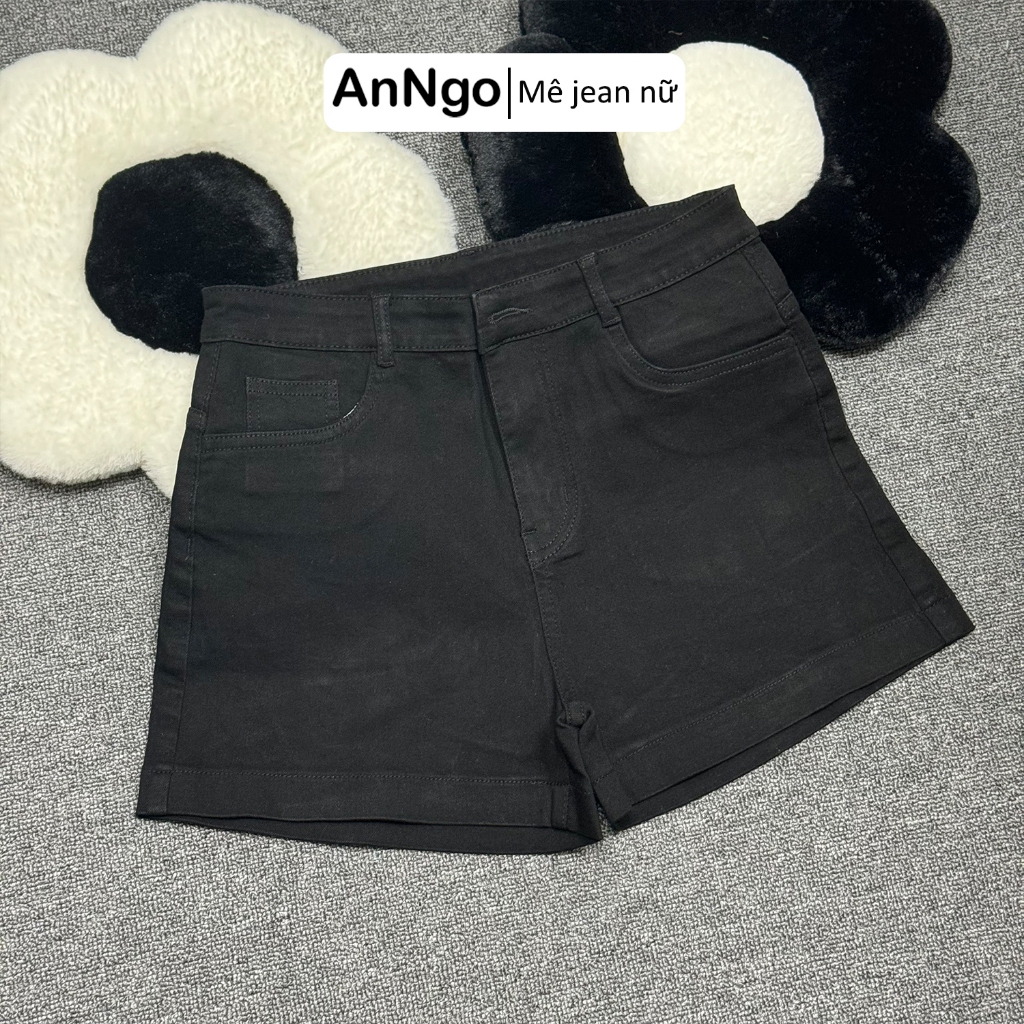 (Có big size) Quần short jean nữ co giãn, form lưng cao, xước rách nhẹ cá tính dễ phối đồ Anngo - AT420