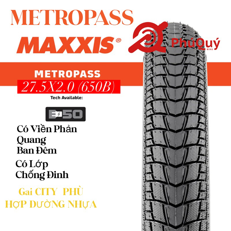 Vỏ Xe Đạp 27.5×2.0 MAXXIS Trekking Metropass Bicycle