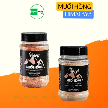 Muối hồng Himalayan dạng mịn và hạt hũ 200gr và 250gr Vipep - Ăn kiêng - Ăn Thực Dưỡng - Organicstores