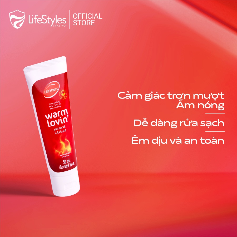 Ảnh Gel bôi trơn LifeStyles Warm Lovin' tăng cảm giác ấm nóng không chứa Paraben 50ml 3