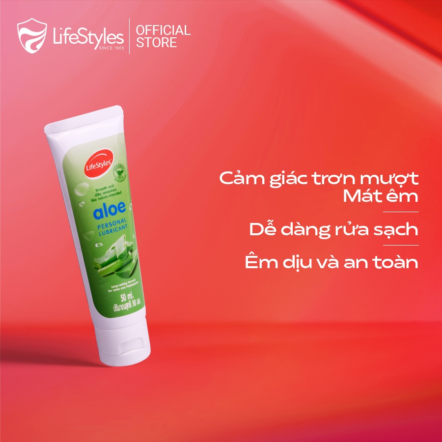 Ảnh Gel bôi trơn LifeStyles Aloe Lubricant bôi trơn quan hệ gốc nước không chứa Paraben 50ml 3