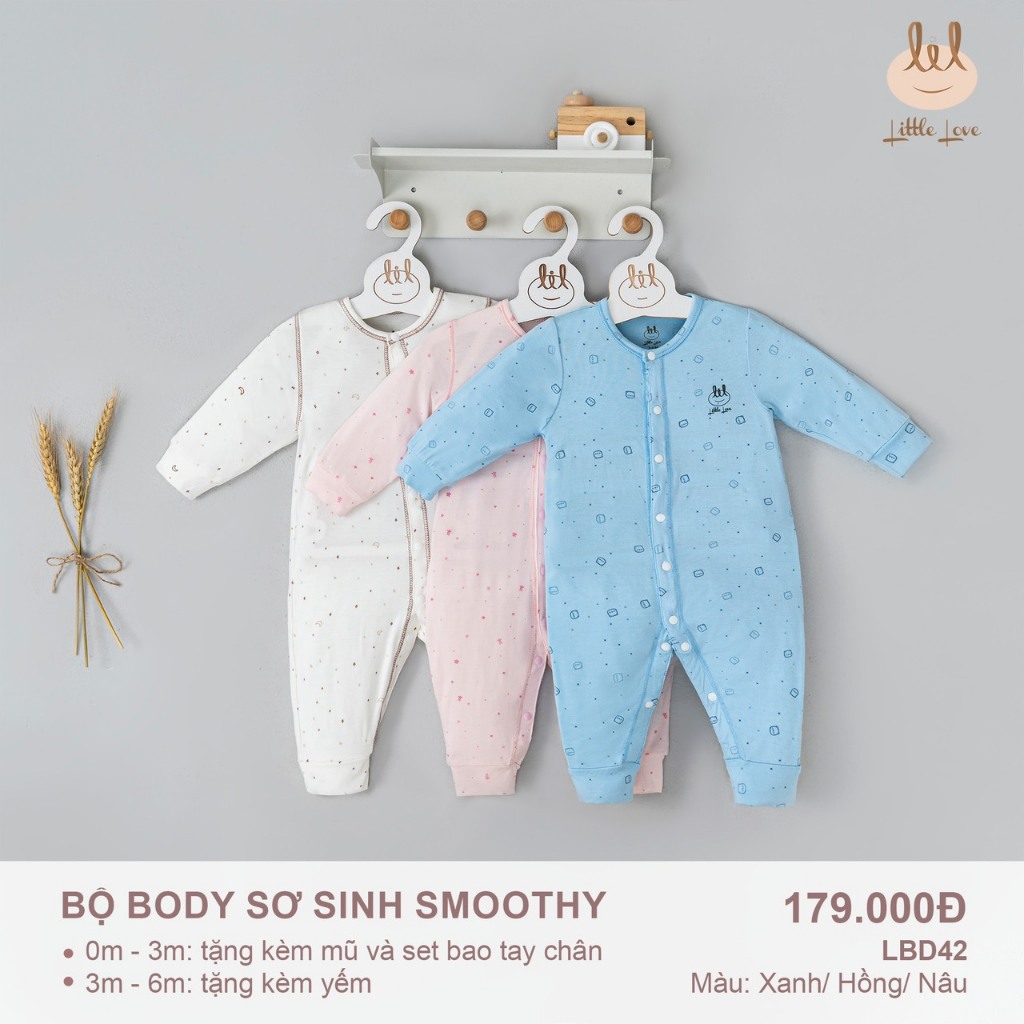 Little Love Bộ body sơ sinh phối màu Shopee Việt Nam