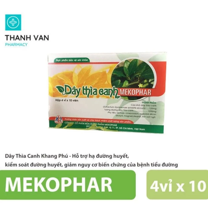 Dây thìa canh Mekophar hỗ trợ ổn định đường huyết hộp 40 viên