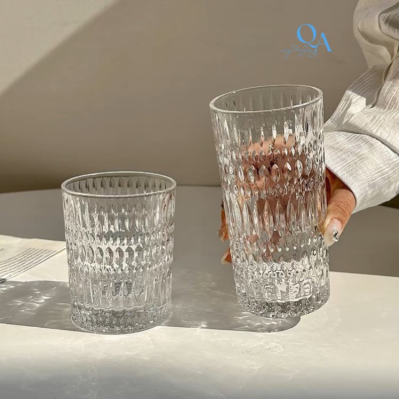 Cốc Thuỷ Tinh kẻ sọc phong cách Nhật Bản|Ly Thuỷ Tinh Decor Nhà Hàng Phong Cách Hàn Quốc|Ly Cocktail
