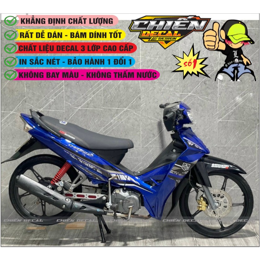 Tem rời xe sirius RC 110cc - 50cc mẫu tem Y11ZR xanh gp (tem 3 lớp cao ...