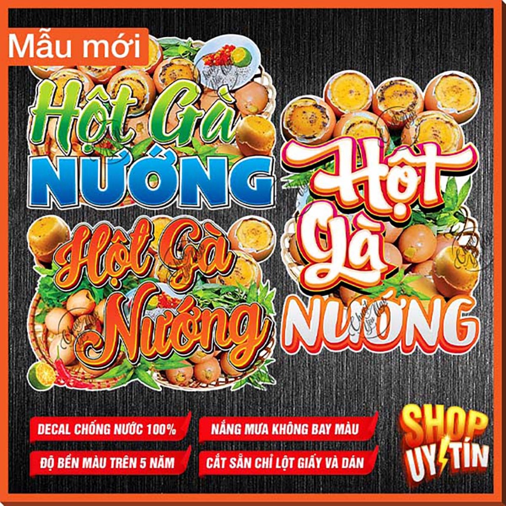 Miếng dán trứng HỘT GÀ NƯỚNG sticker xe đẩy dán tường decal trang trí ...