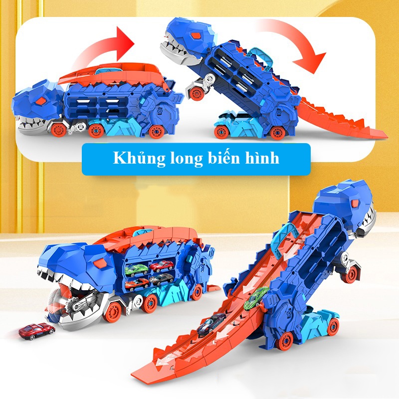 Product image Đồ Chơi Xe Khủng Long Nuốt Ô Tô Đường Ray Xe Hơi, Đồ Chơi Biến Hình Xe Khủng Long Đầy Màu Sắc 4