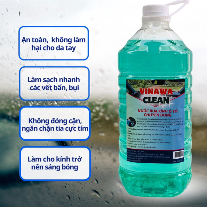 [CAN 5L] NƯỚC RỬA KÍNH Ô TÔ CHUYÊN DỤNG VINAWA 5L CHÍNH HÃNG