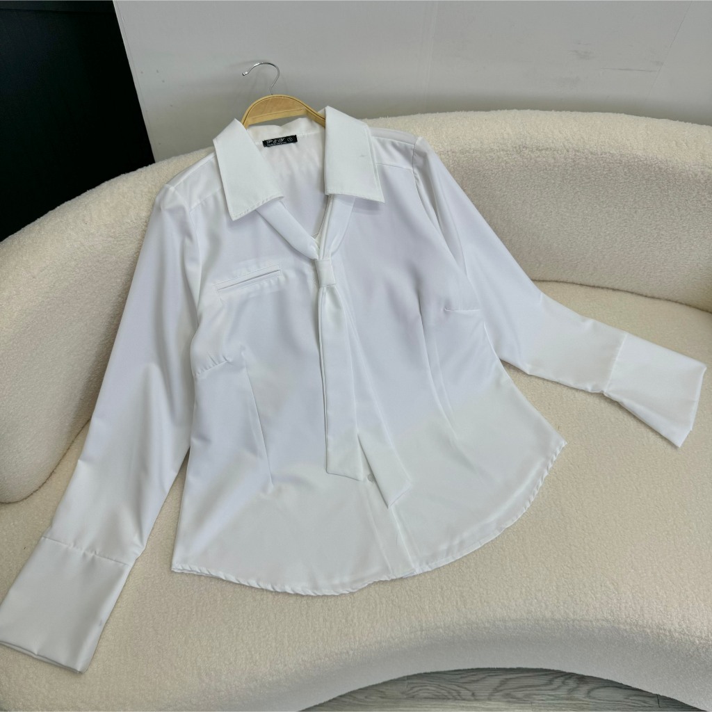 Áo Sơ Mi Kẻ Tay Dài Nữ Bigsize 50 -95kg Vải Lụa Chéo Lên Phom Dễ Thương Phong Cách  SM168