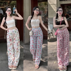 Sét Bộ Quần Hoạt Hình Cute + Mix Áo 2 Dây Bún Trơn