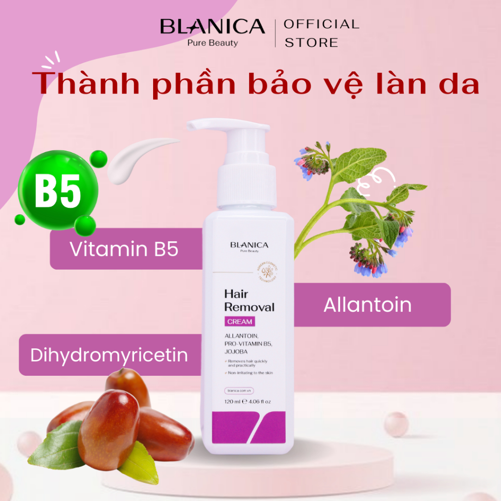 Kem tẩy lông BLANICA tẩy sạch lông vùng kín, tay, chân, nách, dịu nhẹ không gây kích ứng da 120ml