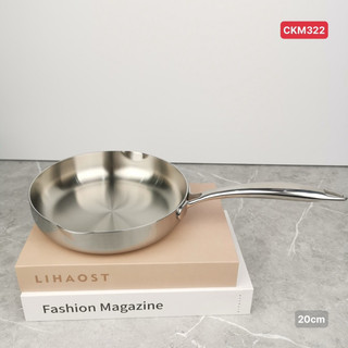 Chảo cạn inox 3 lớp Chockmen 20cm [322], chảo inox liền khối