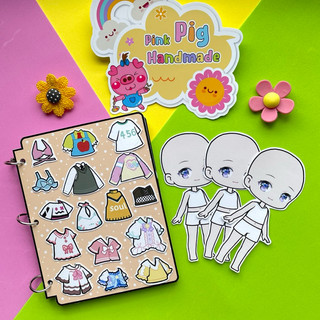 Đồ chơi bóc dán thời trang Búp bê giấy - Pighandmade