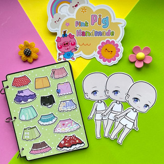 Đồ chơi bóc dán thời trang Búp bê giấy - Pighandmade