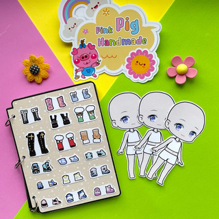 Đồ chơi bóc dán thời trang Búp bê giấy - Pighandmade