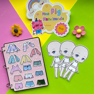 Đồ chơi bóc dán thời trang Búp bê giấy - Pighandmade