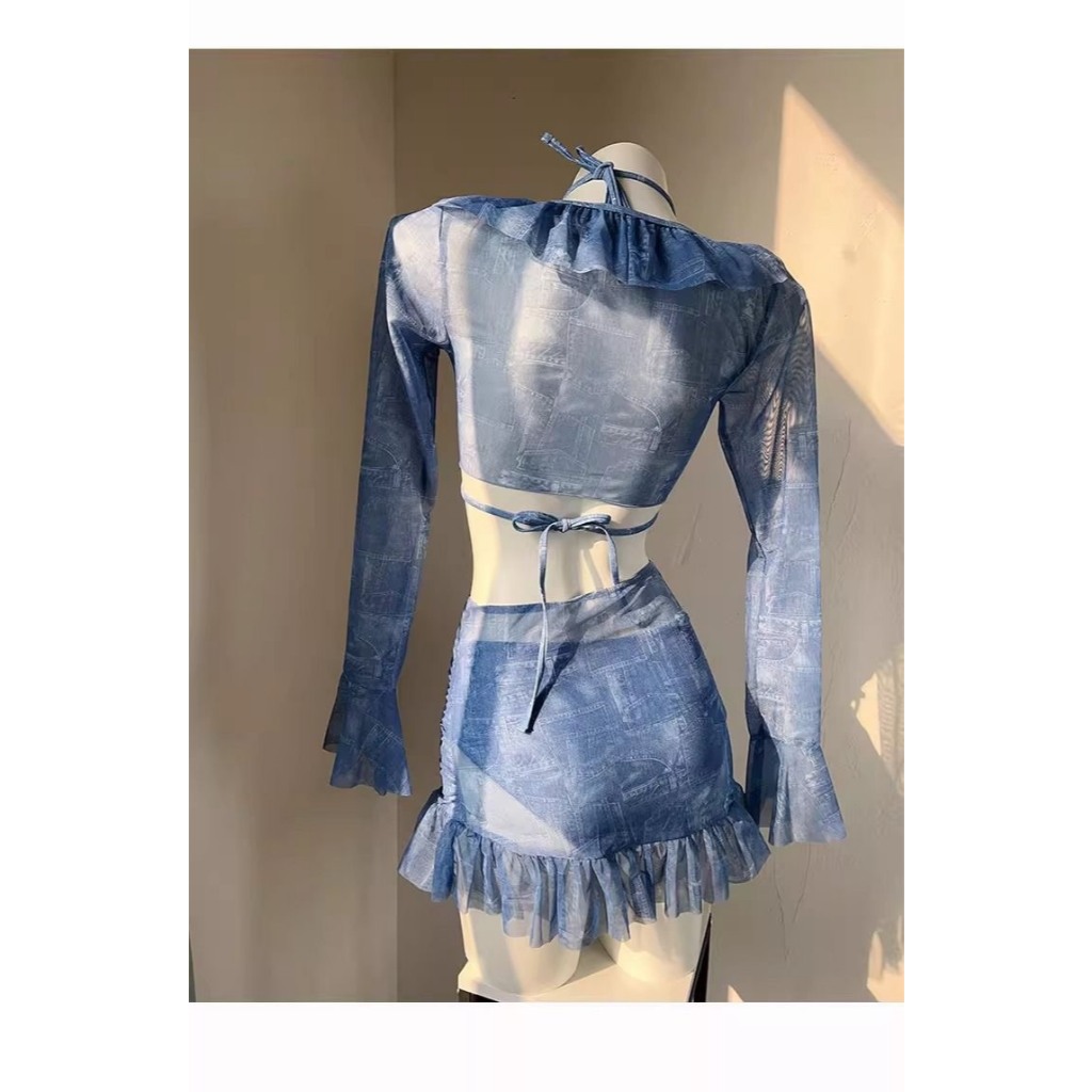 Set bộ đồ bơi bikini áo tắm 4 chi tiết tách rời thiết kế nhún bèo gợi cảm hottrend BKN19